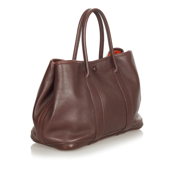 エルメス ガーデンツイリーTPM ブラウン レザー ハンドバッグ レディース HERMES □I刻印 【中古】