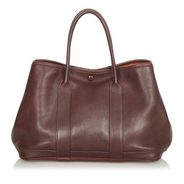 エルメス ガーデンツイリーTPM ブラウン レザー ハンドバッグ レディース HERMES □I刻印 【中古】