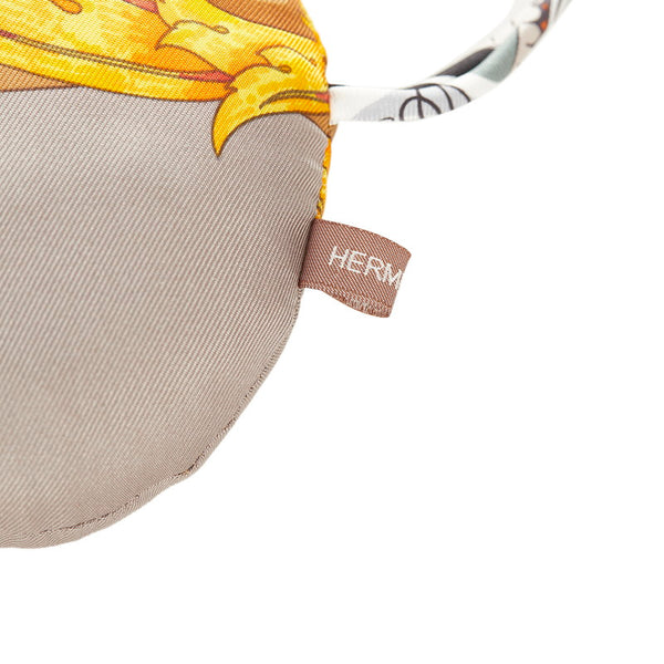 エルメス プティアッシュ オーナメント チャーム グレー オレンジ シルク レディース HERMES 【中古】