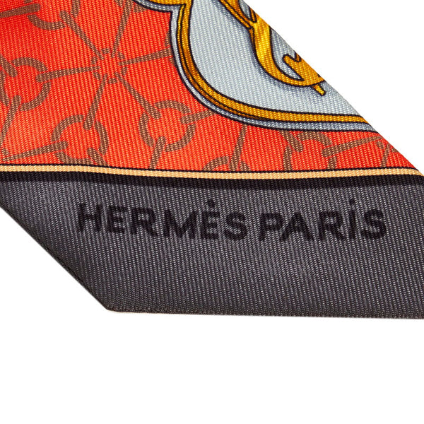 エルメス ツイリー オレンジ シルク スカーフ レディース HERMES 【中古】