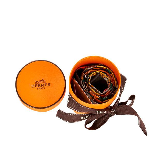 エルメス ツイリー オレンジ シルク スカーフ レディース HERMES 【中古】