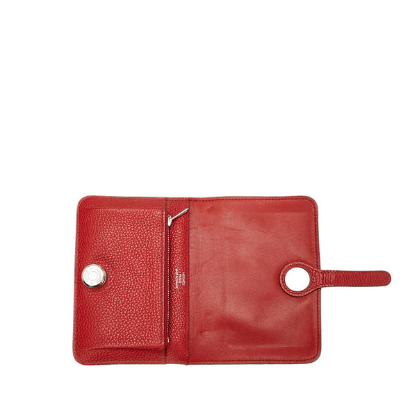 エルメス ドコン コンパクト レッド トゴ 二つ折り財布 レディース HERMES □K刻印 【中古】
