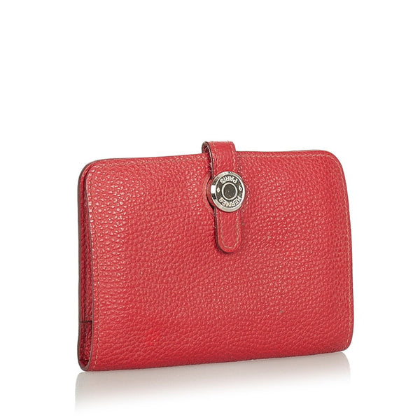 エルメス ドコン コンパクト レッド トゴ 二つ折り財布 レディース HERMES □K刻印 【中古】