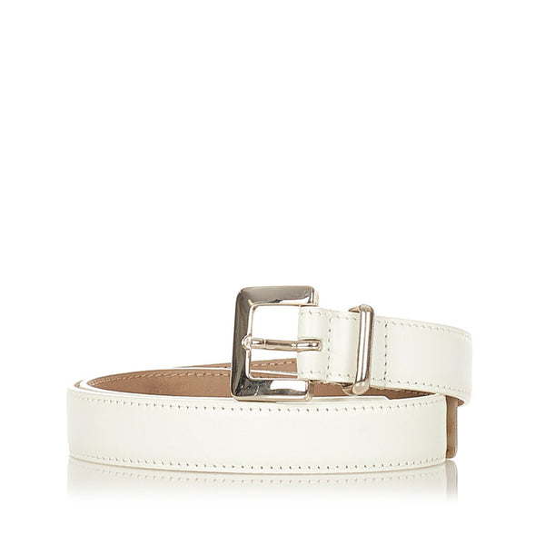 ロエベ ホワイト レザー ベルト レディース LOEWE 【中古】