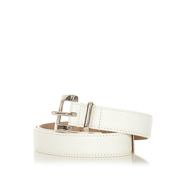 ロエベ ホワイト レザー ベルト レディース LOEWE 【中古】