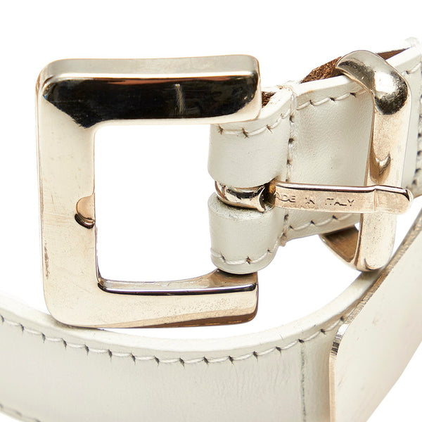 ロエベ ホワイト レザー ベルト レディース LOEWE 【中古】