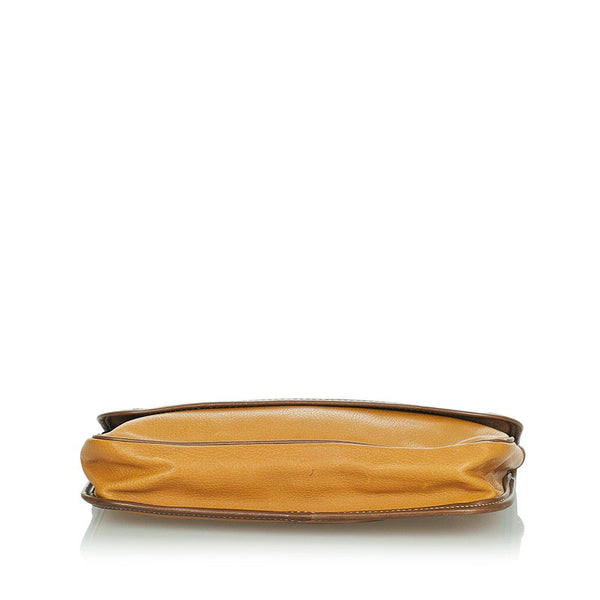 ロエベ アナグラム キャメル レザー ポーチ レディース LOEWE 【中古】