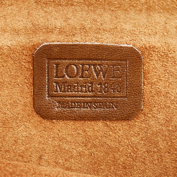 ロエベ アナグラム キャメル レザー ポーチ レディース LOEWE 【中古】