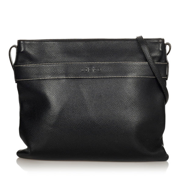 ロエベ ブラック レザー 斜め掛け ショルダーバッグ レディース LOEWE 【中古】
