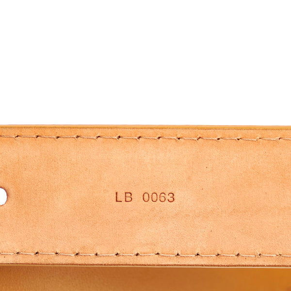 ルイ ヴィトン サンチュール ジーンズ M6812 キャメル レザー ベルト メンズ LOUIS VUITTON 【中古】