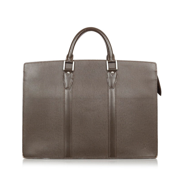 ルイ ヴィトン タイガ ポルトキュマンロザン M30058 ブラウン レザー ビジネスバッグ メンズ LOUIS VUITTON 【中古】