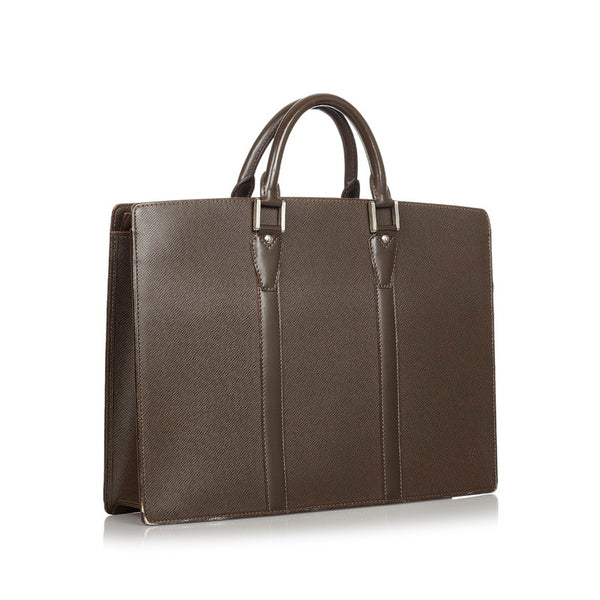ルイ ヴィトン タイガ ポルトキュマンロザン M30058 ブラウン レザー ビジネスバッグ メンズ LOUIS VUITTON 【中古】