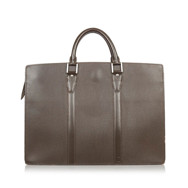 ルイ ヴィトン タイガ ポルトキュマンロザン M30058 ブラウン レザー ビジネスバッグ メンズ LOUIS VUITTON 【中古】