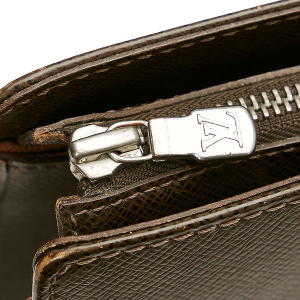 ルイ ヴィトン タイガ ポルトキュマンロザン M30058 ブラウン レザー ビジネスバッグ メンズ LOUIS VUITTON 【中古】