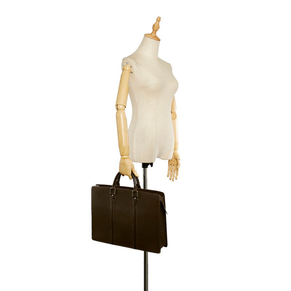 ルイ ヴィトン タイガ ポルトキュマンロザン M30058 ブラウン レザー ビジネスバッグ メンズ LOUIS VUITTON 【中古】