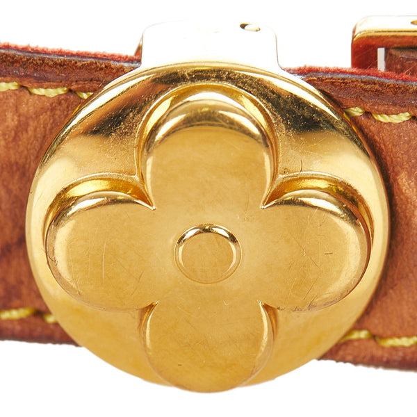 ルイ ヴィトン バングル M64448  ブラウン レザー メッキ レディース LOUIS VUITTON 【中古】