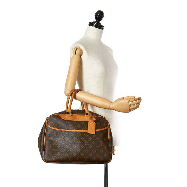 ルイ ヴィトン モノグラム ドーヴィル M47270 ブラウン PVC レザー ハンドバッグ レディース LOUIS VUITTON 【中古】