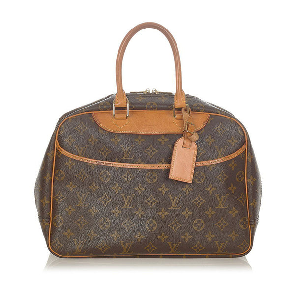 ルイ ヴィトン モノグラム ドーヴィル M47270 ブラウン PVC レザー ハンドバッグ レディース LOUIS VUITTON 【中古】