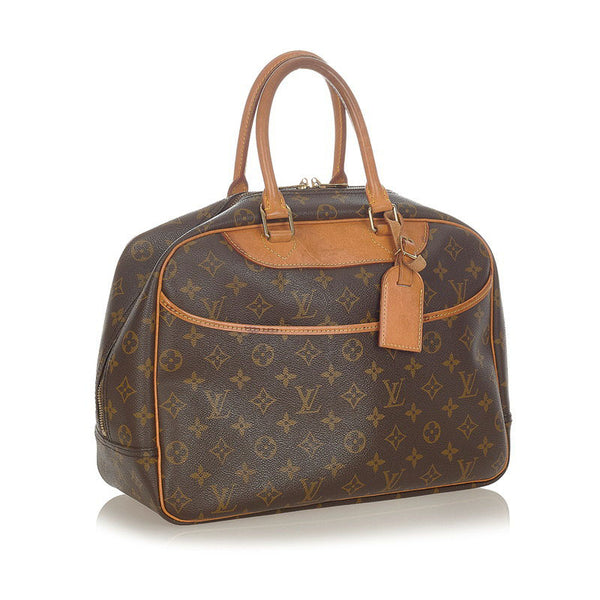 ルイ ヴィトン モノグラム ドーヴィル M47270 ブラウン PVC レザー ハンドバッグ レディース LOUIS VUITTON 【中古】
