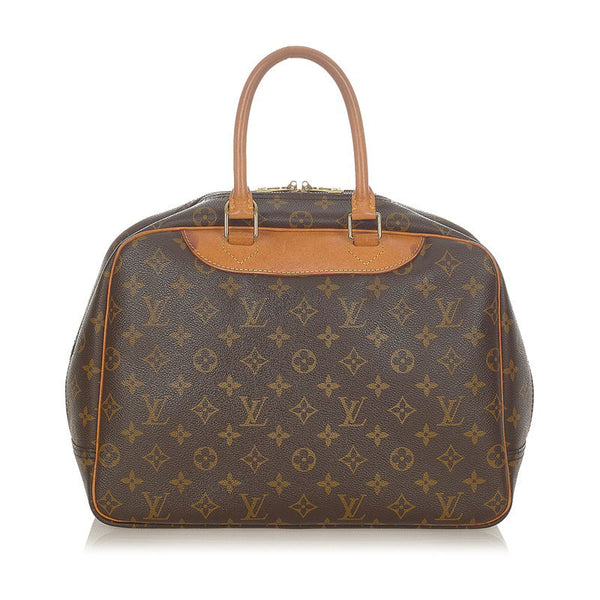 ルイ ヴィトン モノグラム ドーヴィル M47270 ブラウン PVC レザー ハンドバッグ レディース LOUIS VUITTON 【中古】