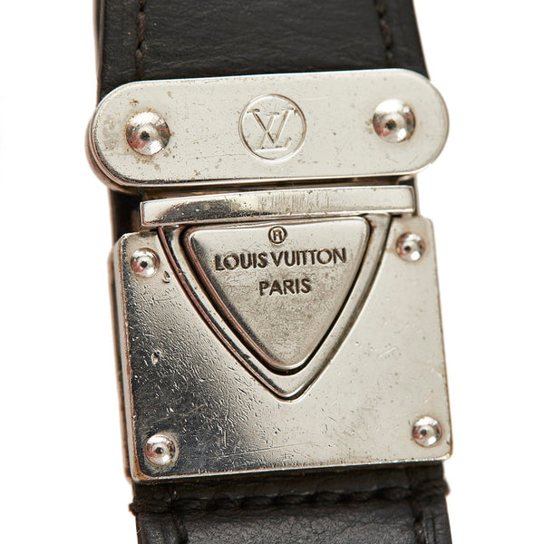 ルイ ヴィトン ポルトクレ ヴァレ キーホルダー キーリング M85034 ブラック シルバー レザー メタル メンズ LOUIS VUITTON 【中古】