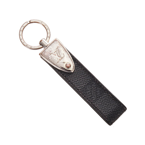 ルイ ヴィトン ダミエ グラフィット アンフィニ M65049 ブラック PVC メタル キーリング メンズ LOUIS VUITTON 【中古】