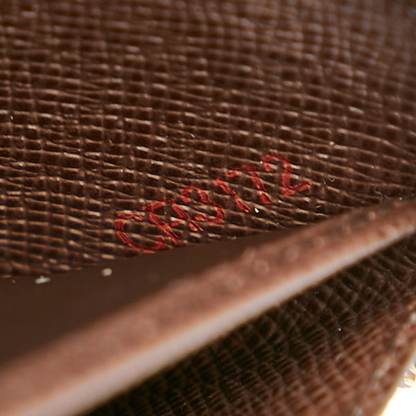 ルイ ヴィトン ダミエ ジッピーウォレット N60015 ブラウン PVC レザー ラウンドファスナー 長財布 レディース LOUIS VUITTON 【中古】