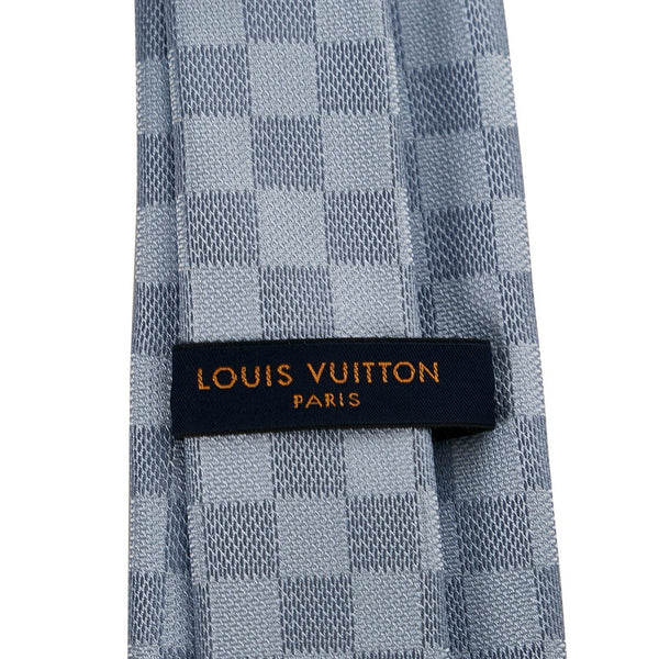 ルイ ヴィトン クラヴァアット ダミエ クラシック M78754 ブルークレール シルク ネクタイ メンズ LOUIS VUITTON 【中古】
