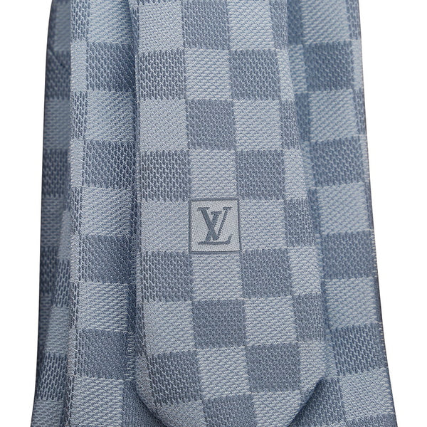 ルイ ヴィトン クラヴァアット ダミエ クラシック M78754 ブルークレール シルク ネクタイ メンズ LOUIS VUITTON 【中古】