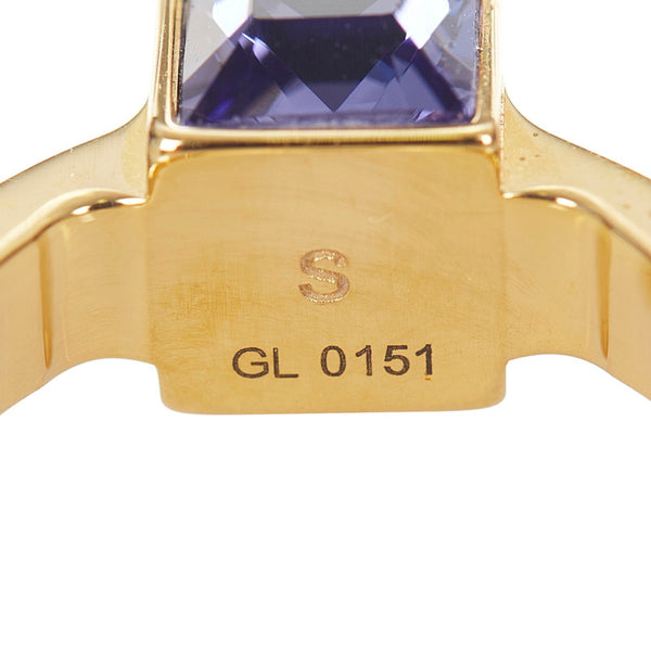 ルイ ヴィトン M66057 ゴールド メッキ バーグ ギャンブル S リング 指輪 レディース LOUIS VUITTON 10号 【中古】