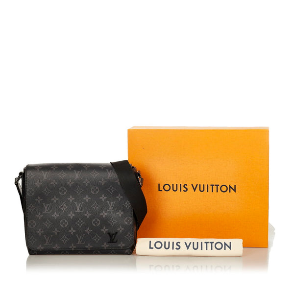 ルイ ヴィトン モノグラム エクリプス ディストリクトPM M44000 グレー PVC レザー 斜め掛け ショルダーバッグ メンズ LOUIS VUITTON 【中古】