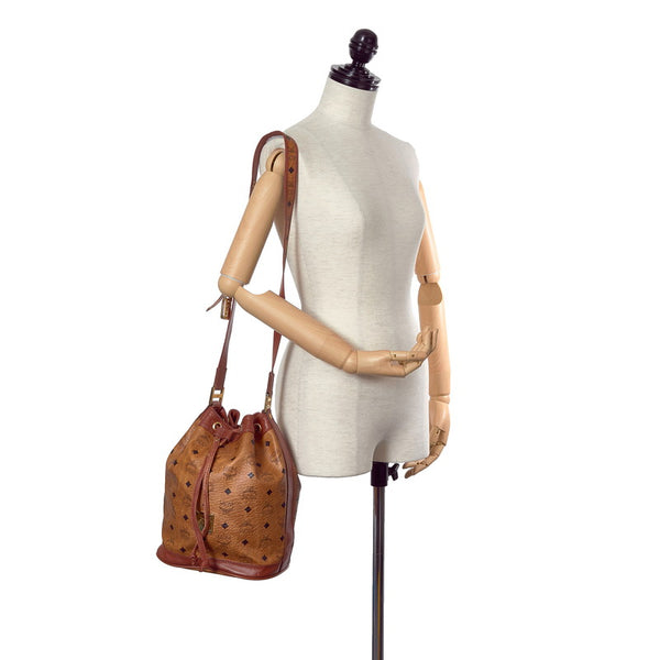 エム シー エム ブラウン レザー ショルダーバッグ レディース MCM 【中古】
