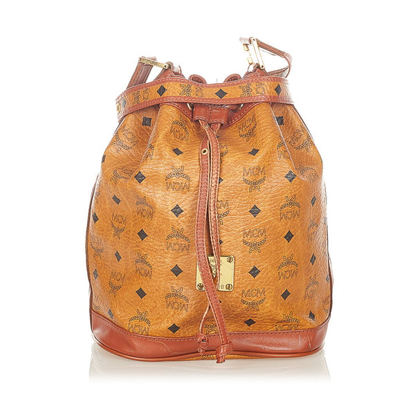 エム シー エム ブラウン レザー ショルダーバッグ レディース MCM 【中古】