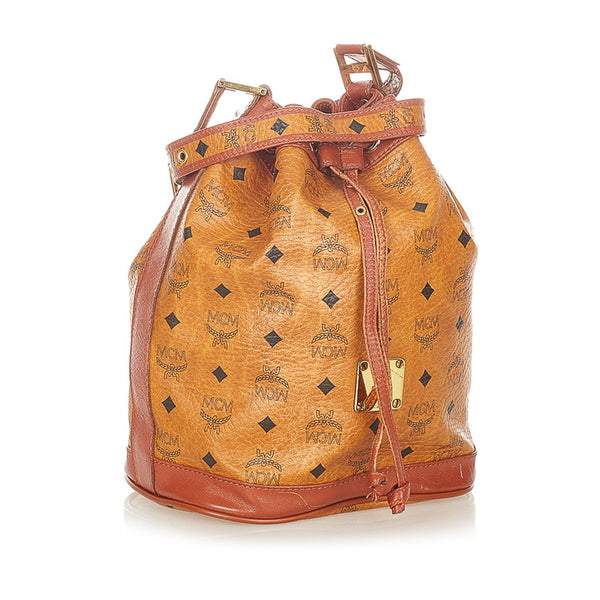 エム シー エム ブラウン レザー ショルダーバッグ レディース MCM 【中古】