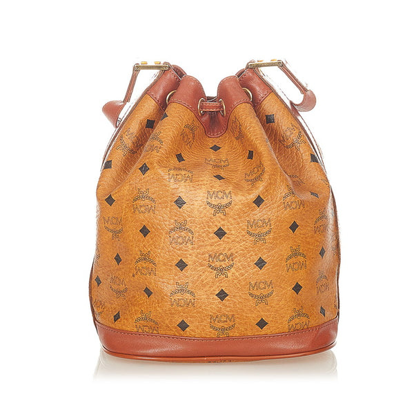 エム シー エム ブラウン レザー ショルダーバッグ レディース MCM 【中古】