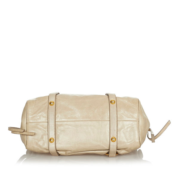ミュウミュウ ハンドバッグ ショルダーバッグ 2WAY アイボリー レザー レディース MIUMIU 【中古】