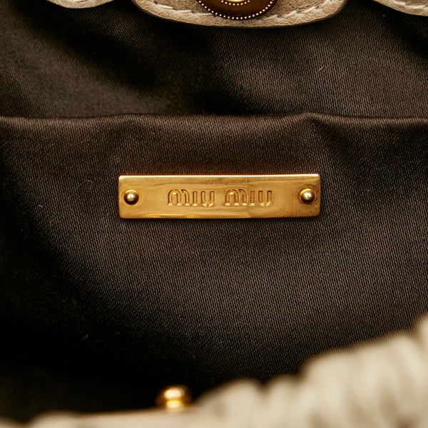 ミュウミュウ ハンドバッグ ショルダーバッグ 2WAY アイボリー レザー レディース MIUMIU 【中古】