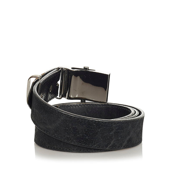 プラダ ブラック レザー ベルト メンズ PRADA 【中古】