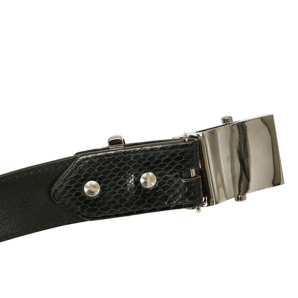 プラダ ブラック レザー ベルト メンズ PRADA 【中古】
