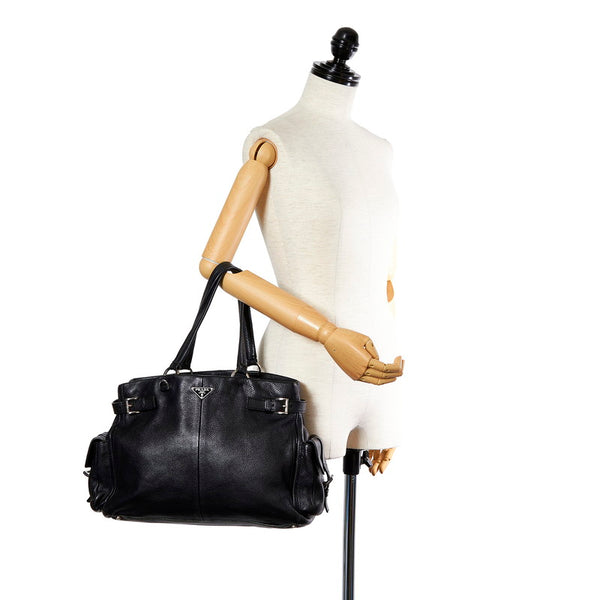 プラダ BR2703 ブラック NERO レザー ハンドバッグ レディース PRADA 【中古】