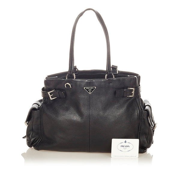 プラダ BR2703 ブラック NERO レザー ハンドバッグ レディース PRADA 【中古】