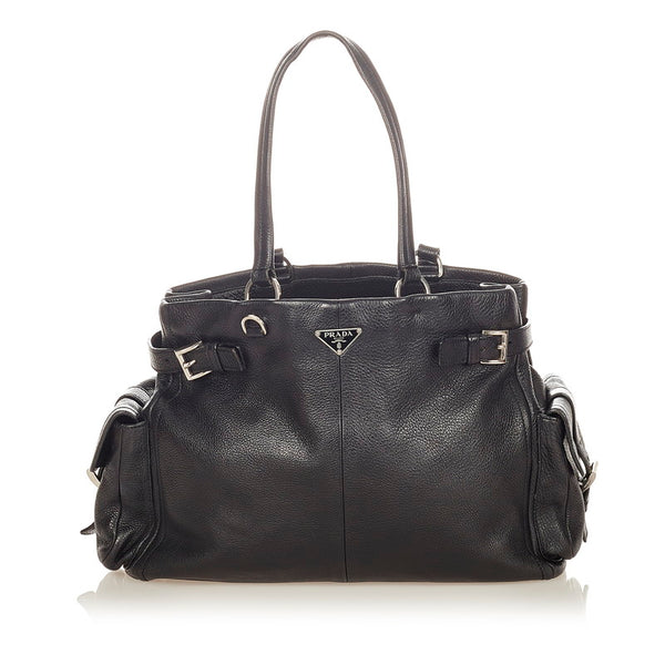 プラダ BR2703 ブラック NERO レザー ハンドバッグ レディース PRADA 【中古】