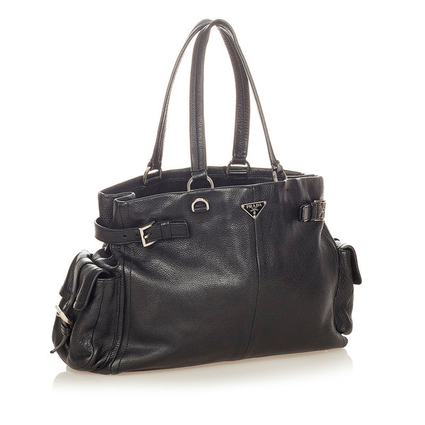 プラダ BR2703 ブラック NERO レザー ハンドバッグ レディース PRADA 【中古】