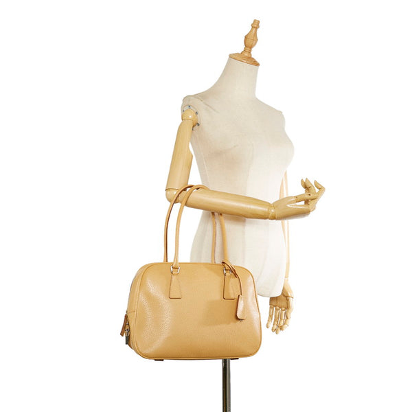 プラダ ベージュ レザー ハンドバッグ レディース PRADA 【中古】