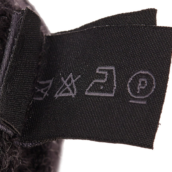 プラダ ブラック レッド ウール ニットキャップ レディース PRADA 【中古】