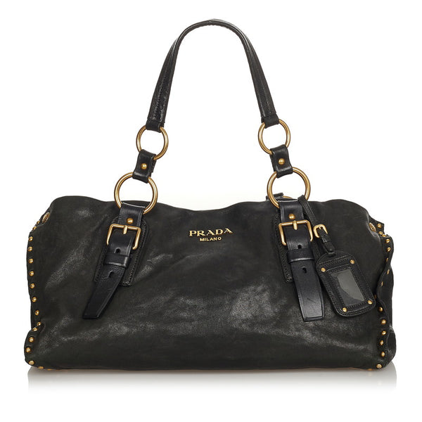 プラダ BR4147 ブラック レザー ハンドバッグ レディース PRADA 【中古】