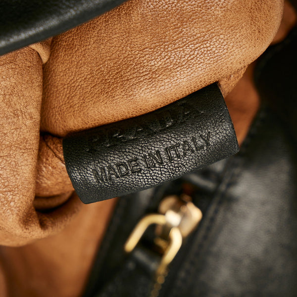 プラダ BR4147 ブラック レザー ハンドバッグ レディース PRADA 【中古】