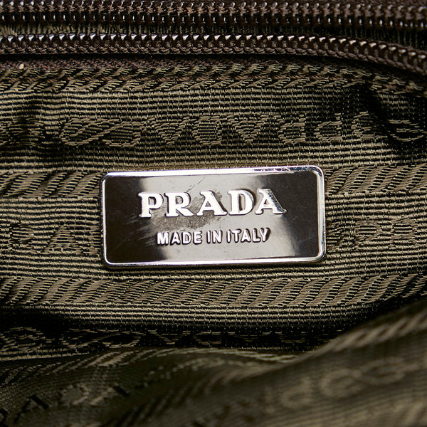 プラダ B11267 ブラウン ウール レザー ハンドバッグ レディース PRADA 【中古】