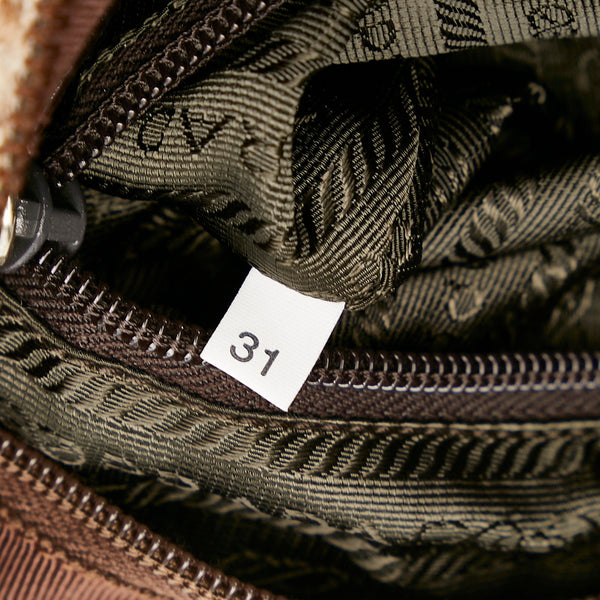 プラダ B11267 ブラウン ウール レザー ハンドバッグ レディース PRADA 【中古】