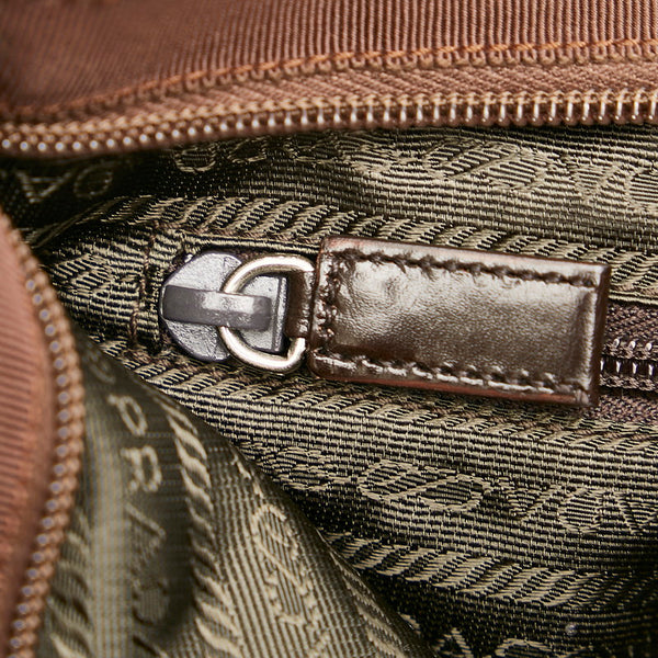 プラダ B11267 ブラウン ウール レザー ハンドバッグ レディース PRADA 【中古】